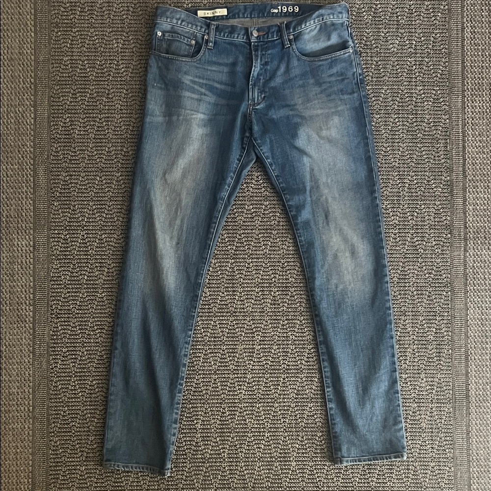 GAP Men's Classic 1969 Skinny Jeans Blue Wash 36x34